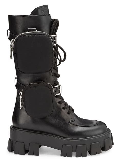 prada long boots women|Prada genuine leather boots.